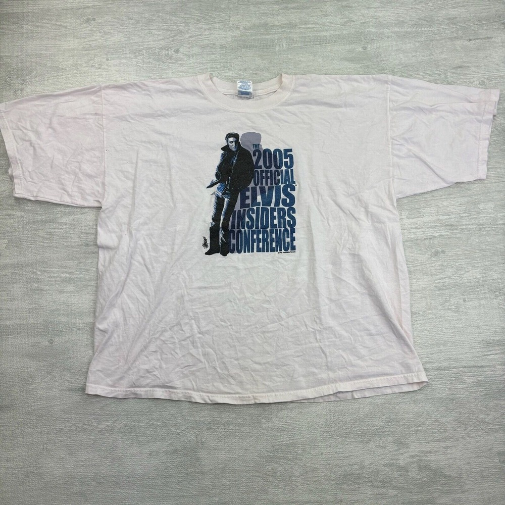 Vintage Elvis‎ Presley Shirt Adult 2XL White Elvis Insiders Conference 2005